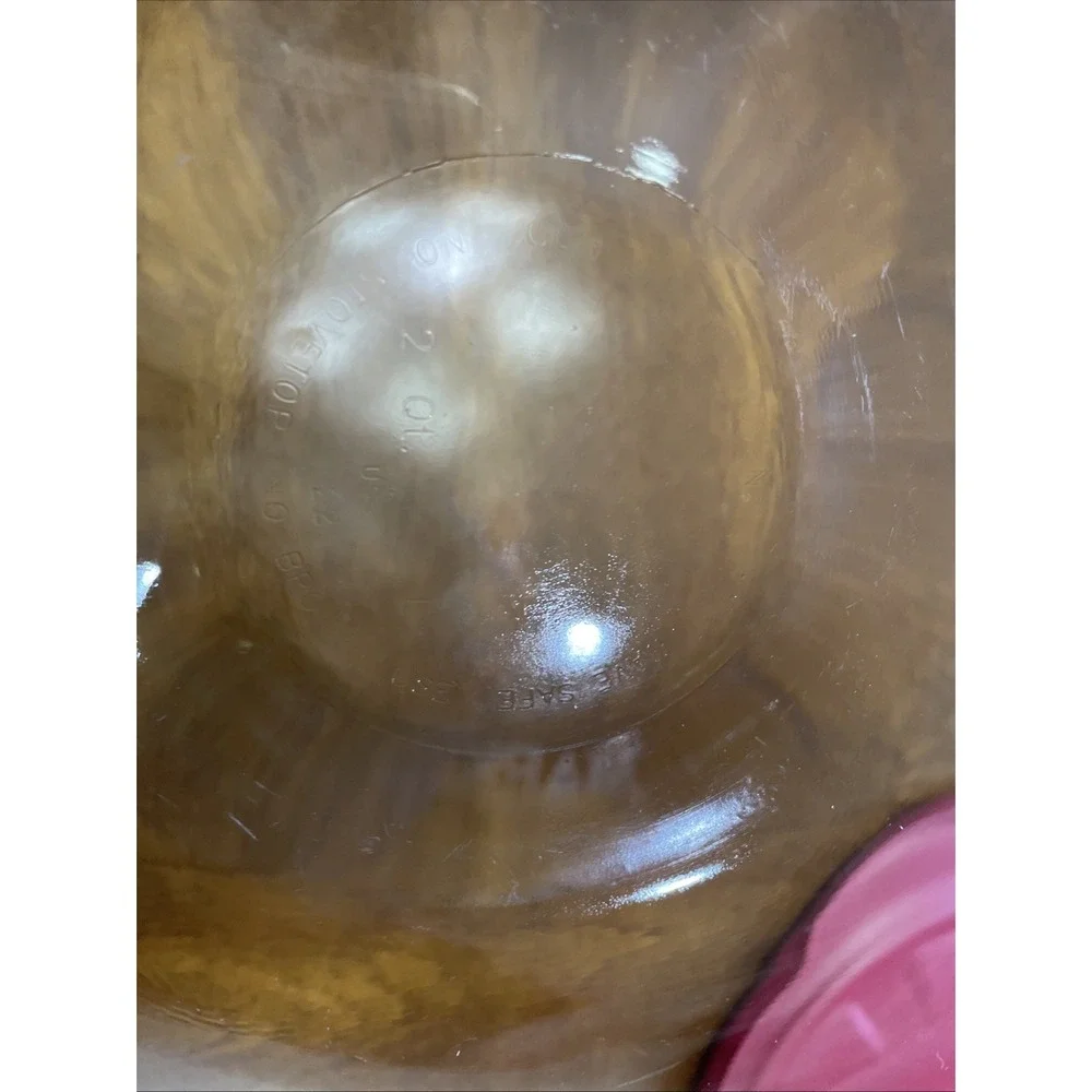 Anchor Hocking‎ 2 Quart Clear Glass Casserole Dish with Plastic Red Lid USA Made